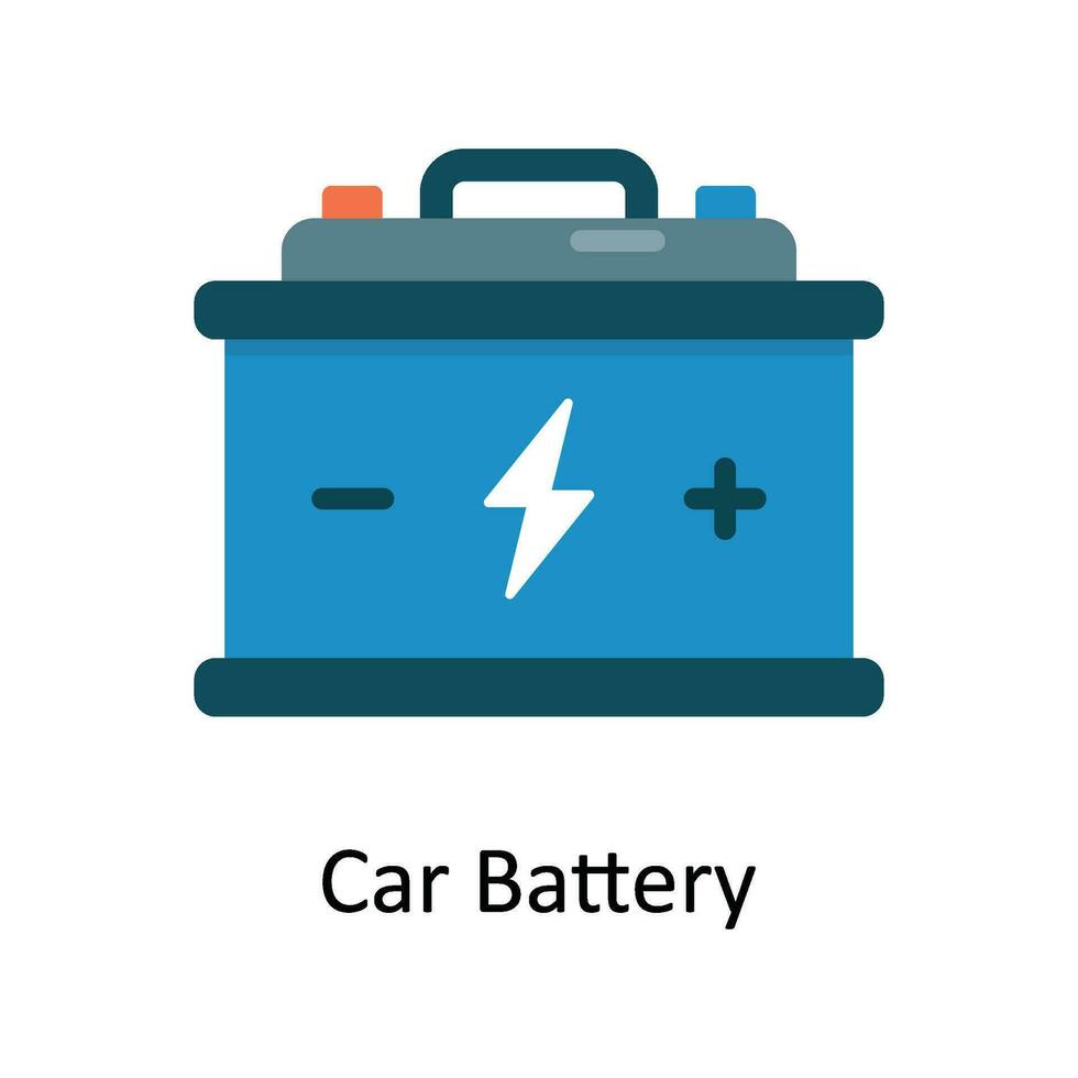 Car Battery Vector Flat Icon Design illustration. Nature and ecology Symbol on White background EPS 10 File