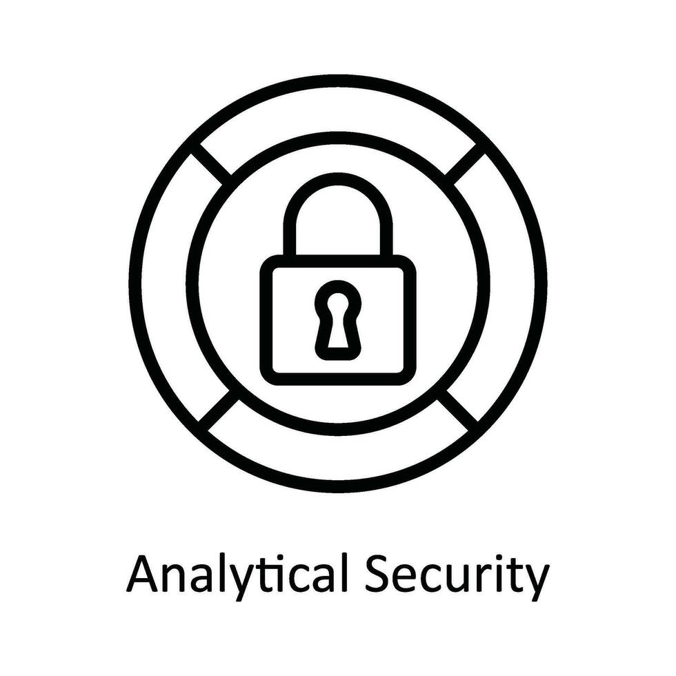 Analytical Security Vector  outline Icon Design illustration. Cyber security  Symbol on White background EPS 10 File