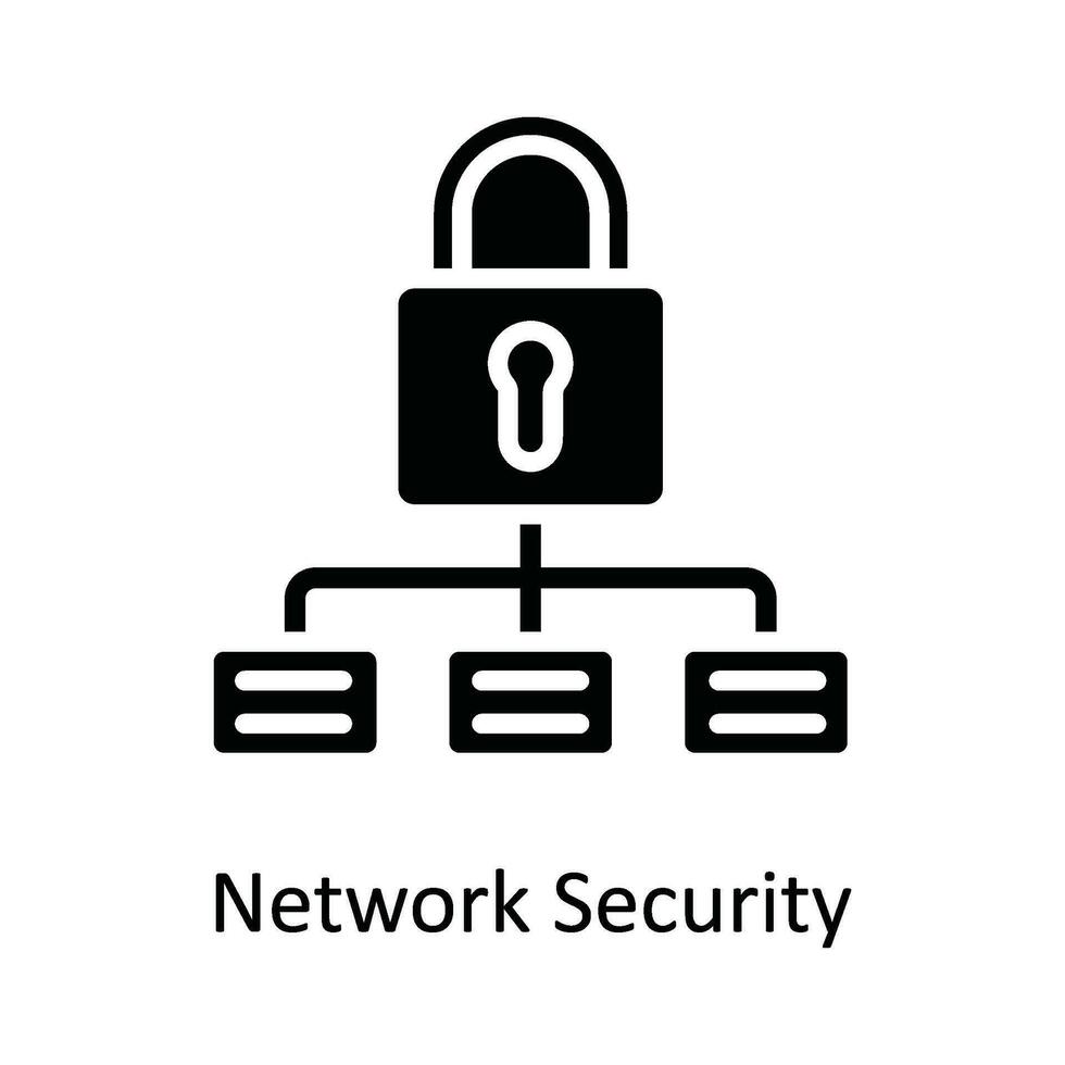 Network Security Vector  solid Icon Design illustration. Cyber security  Symbol on White background EPS 10 File