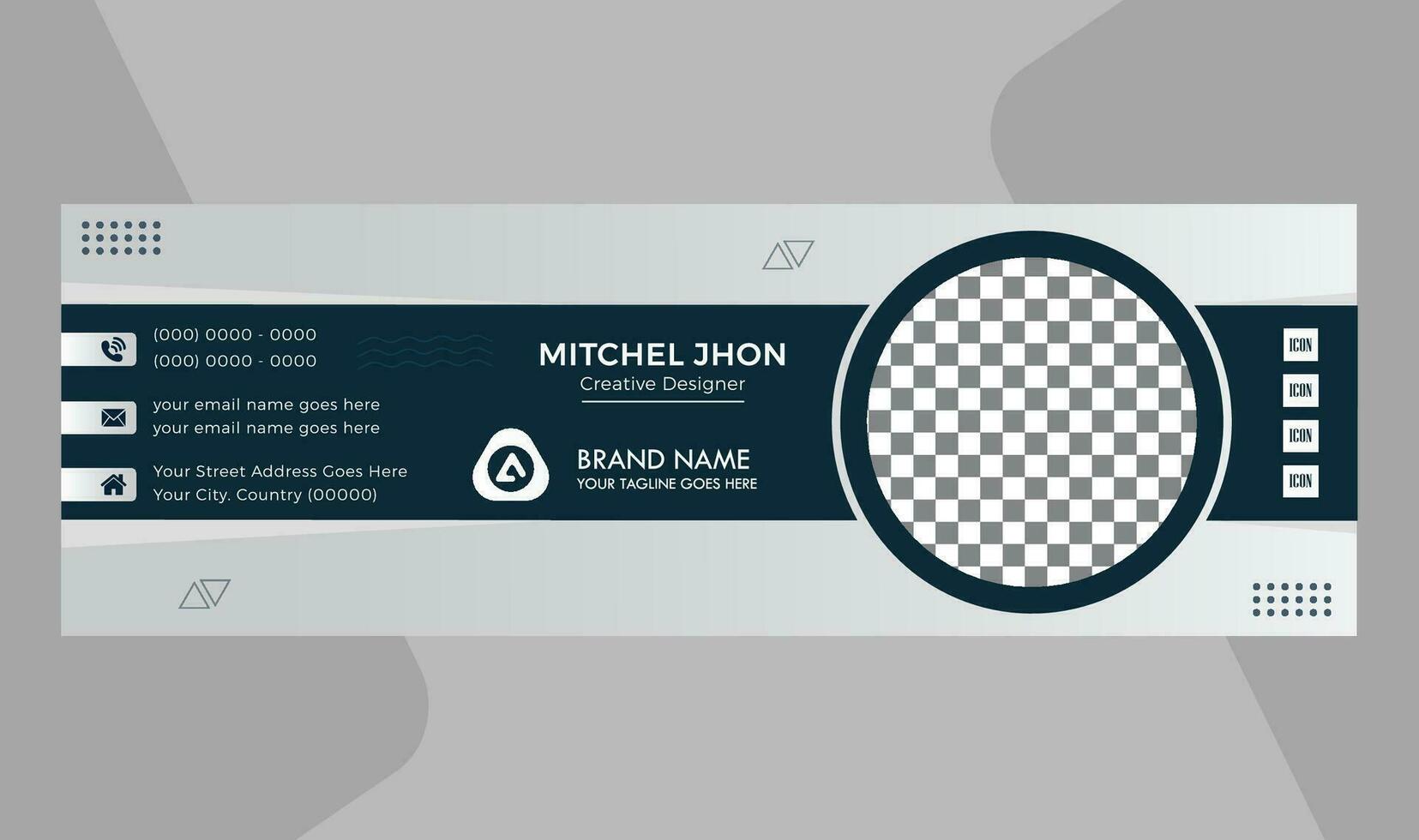 Modern email signature and professional email footer template design vector