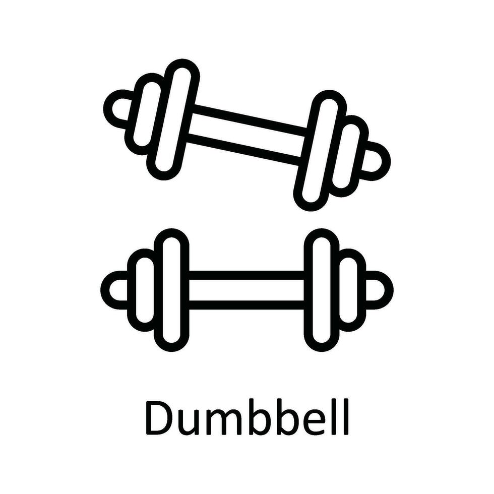 Dumbbell Vector  outline Icon Design illustration. Medical and Health Symbol on White background EPS 10 File