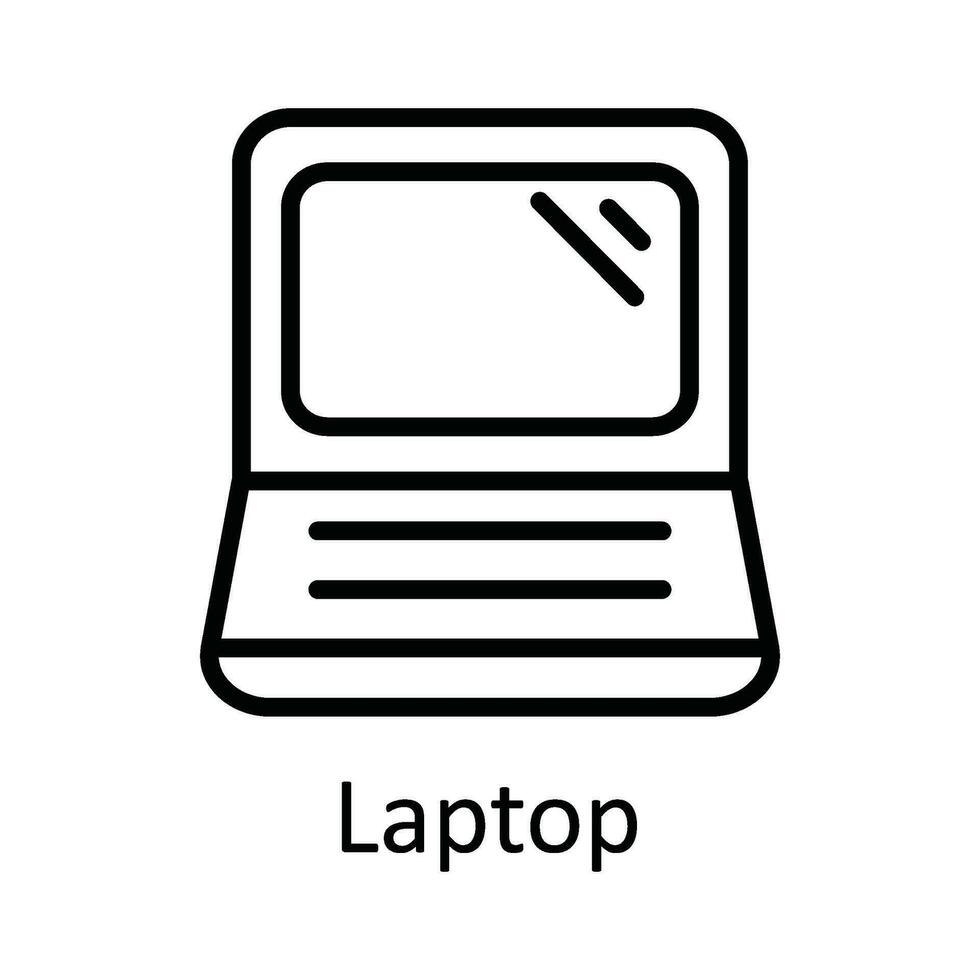 Laptop Vector outline Icon Design illustration. Education Symbol on White background EPS 10 File