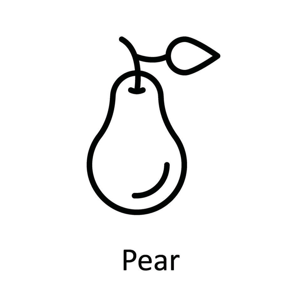 Pear Vector outline Icon Design illustration. Food and Drinks Symbol on White background EPS 10 File