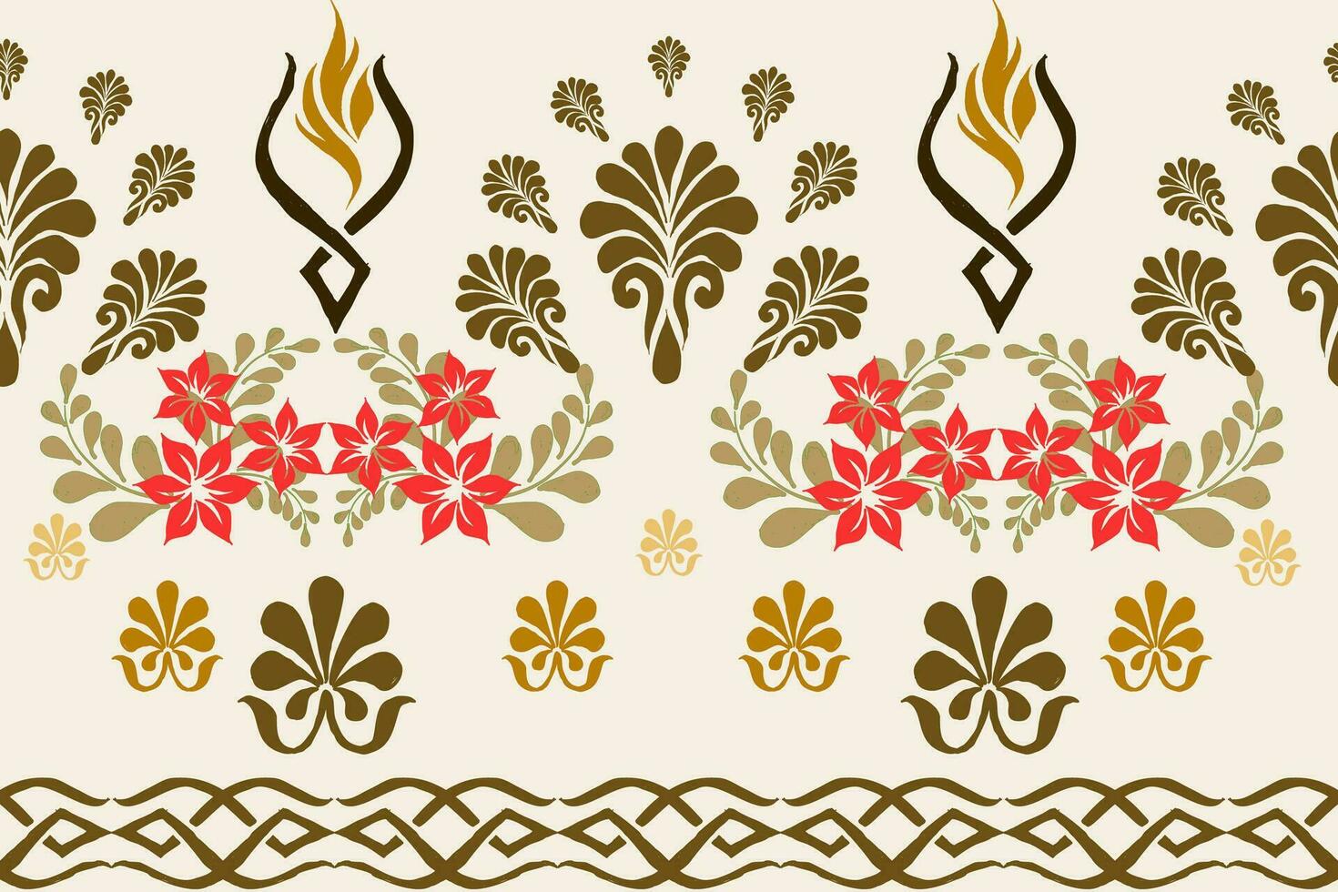 floral cruzar puntada bordado en blanco fondo.geometrico étnico oriental sin costura modelo tradicional.azteca estilo resumen vector ilustración.diseño para textura,tela,ropa,envoltura,pareo.