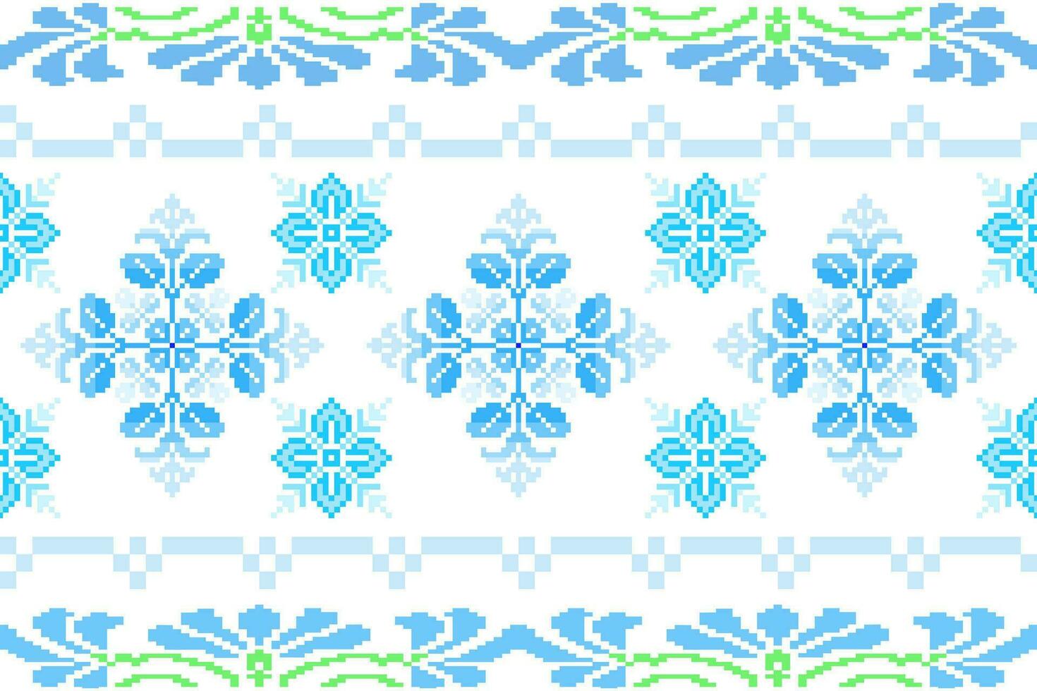 floral cruzar puntada bordado en blanco fondo.geometrico étnico oriental sin costura modelo tradicional.azteca estilo resumen vector ilustración.diseño para textura,tela,ropa,envoltura,pareo.