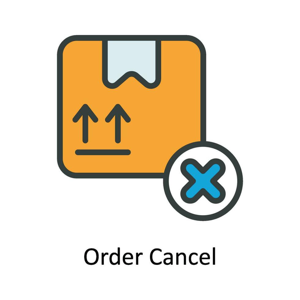 Order Cancel Vector  Fill outline Icon Design illustration. Shipping and delivery Symbol on White background EPS 10 File