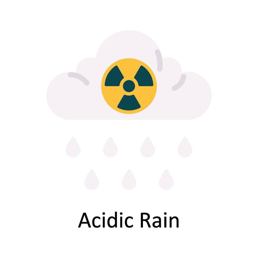 Acidic Rain Vector Flat Icon Design illustration. Nature and ecology Symbol on White background EPS 10 File