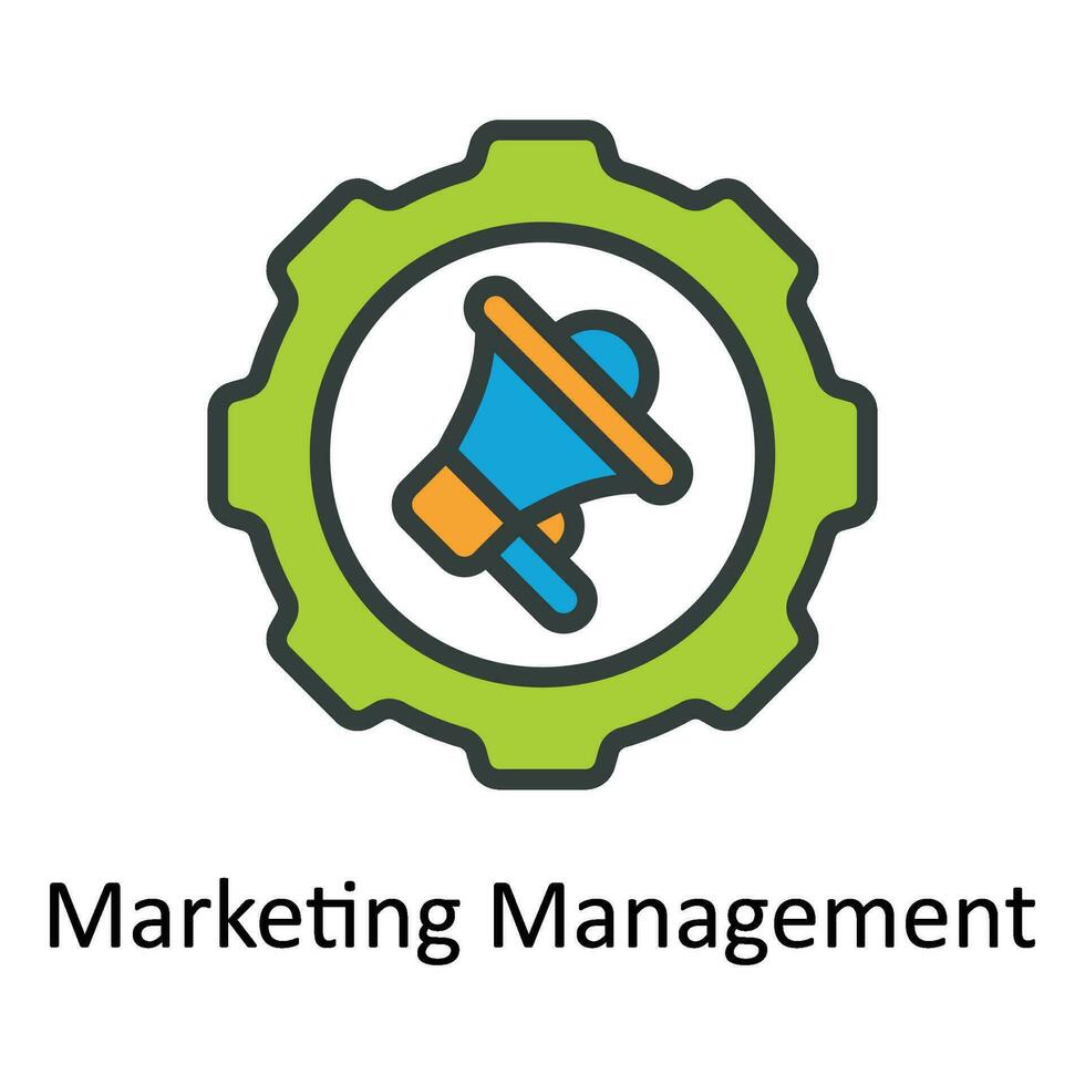 Marketing Management  Vector   Fill outline  Icon Design illustration. Digital Marketing  Symbol on White background EPS 10 File