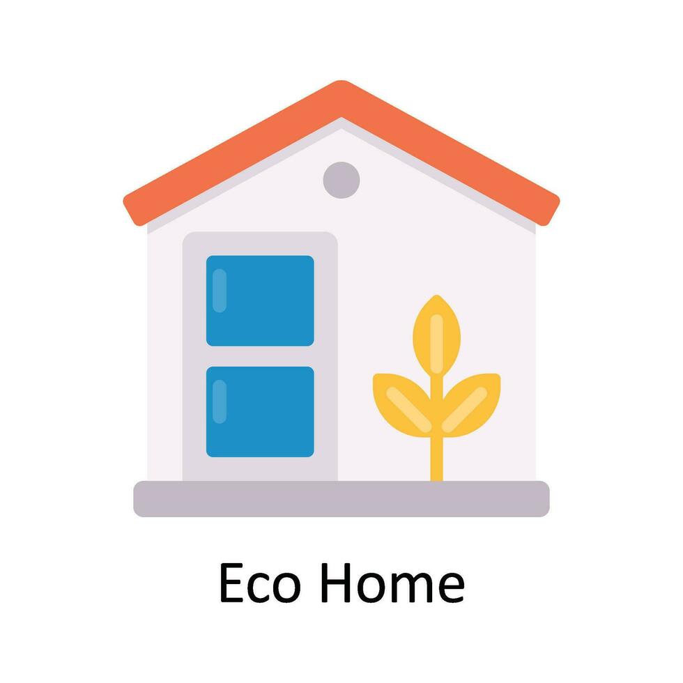 eco hogar vector plano icono diseño ilustración. naturaleza y ecología símbolo en blanco antecedentes eps 10 archivo