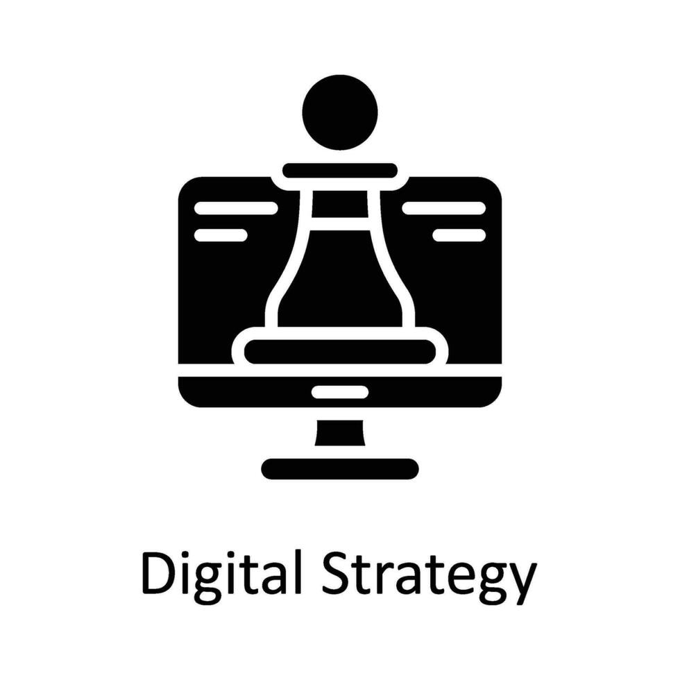 Digital Strategy  Vector    Solid  Icon Design illustration. Digital Marketing  Symbol on White background EPS 10 File