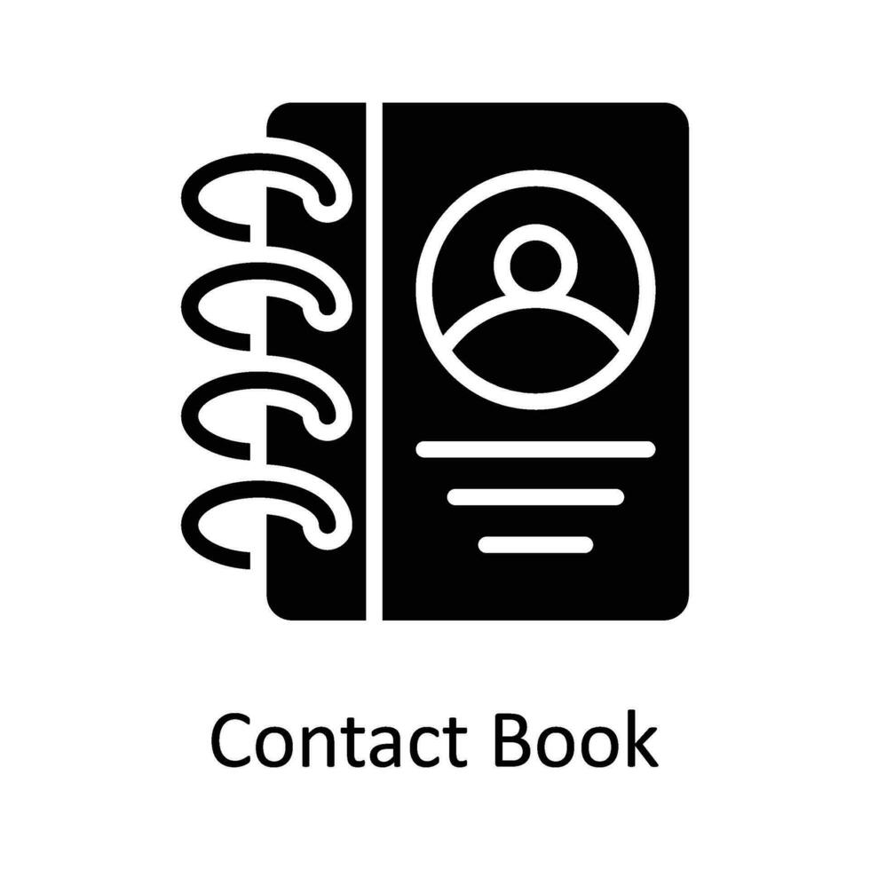 Contact Book Vector    Solid  Icon Design illustration. Digital Marketing  Symbol on White background EPS 10 File