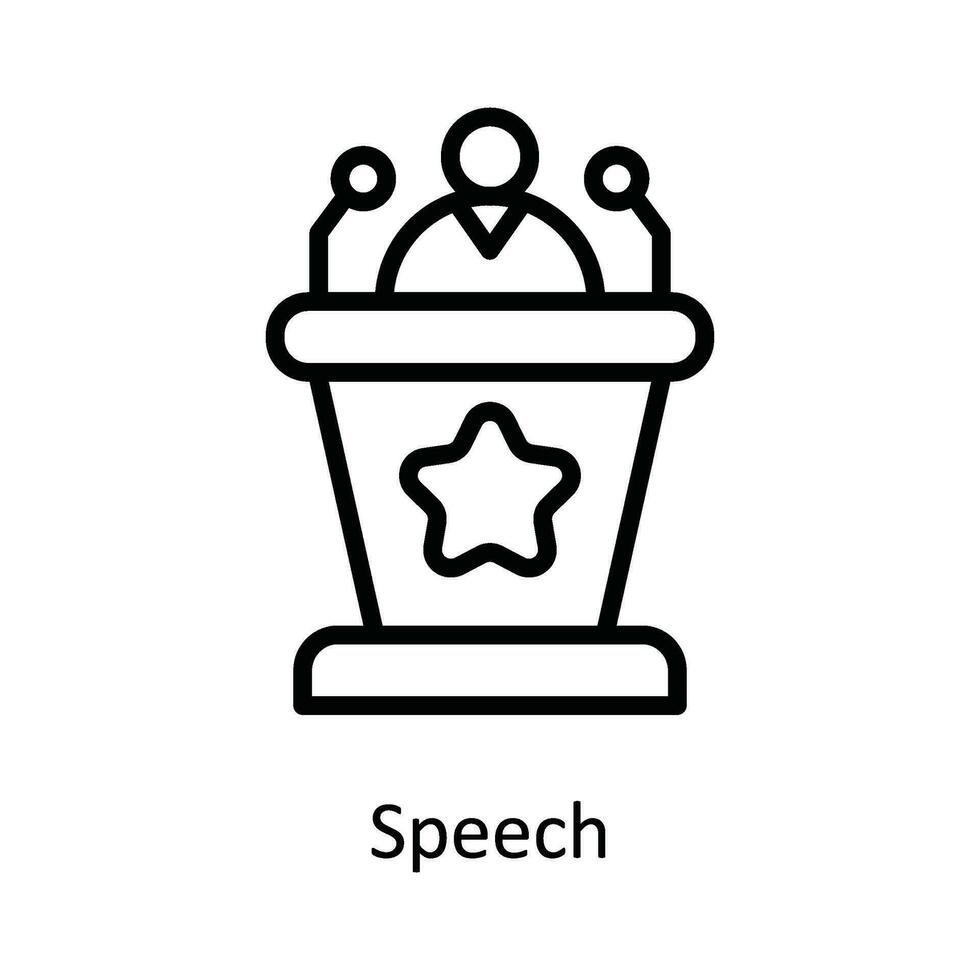 Speech  Vector  outline Icon Design illustration. Network and communication Symbol on White background EPS 10 File