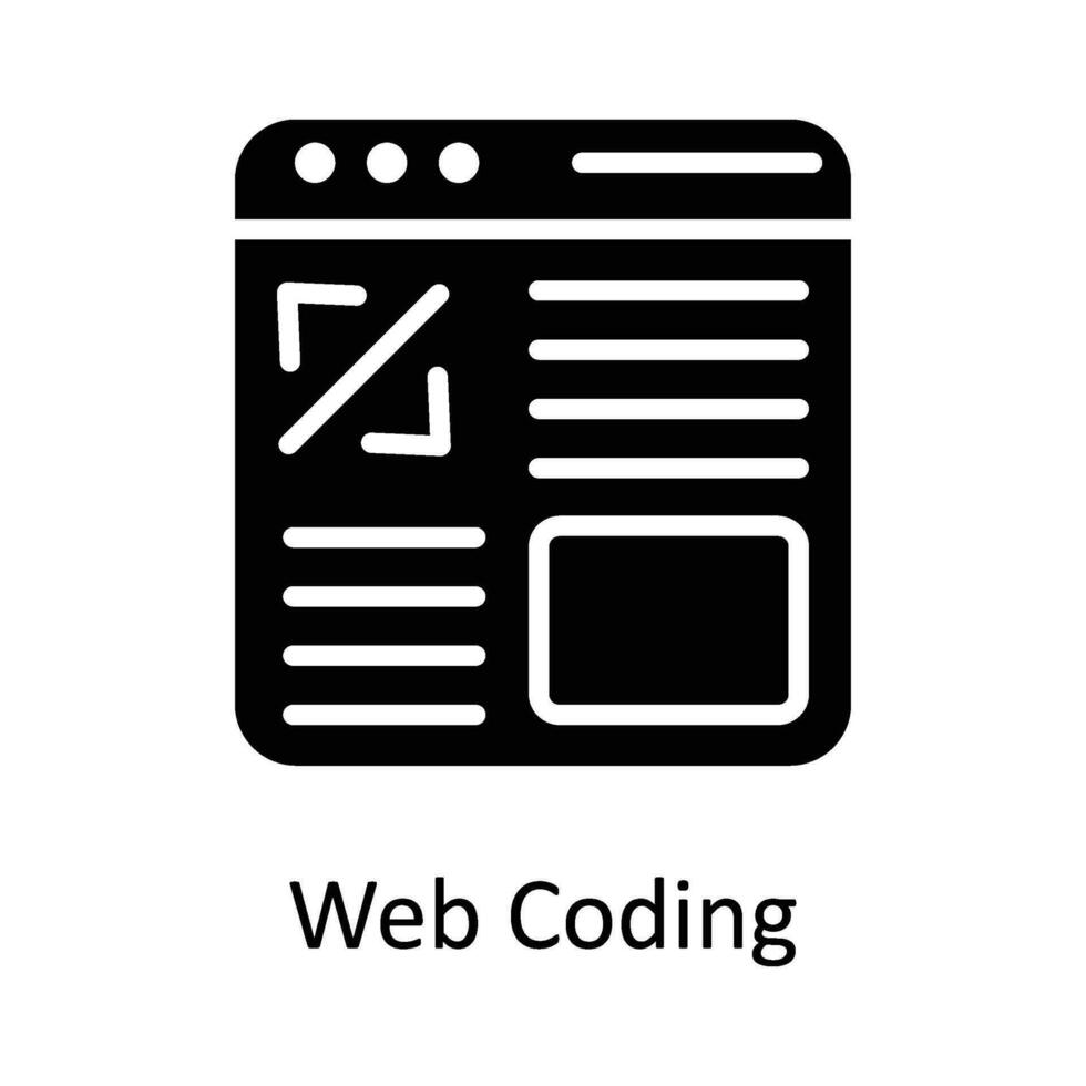 Web Coding Vector    Solid  Icon Design illustration. Digital Marketing  Symbol on White background EPS 10 File