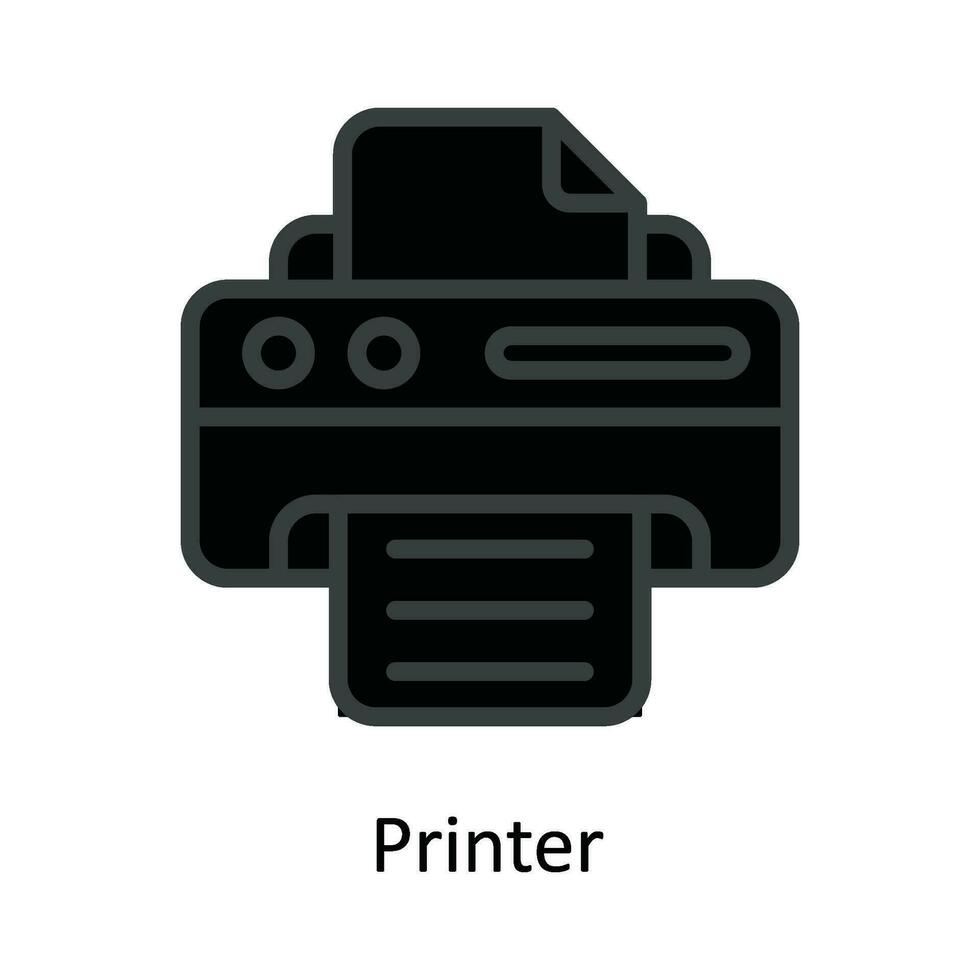 impresora vector sólido icono diseño ilustración. red y comunicación símbolo en blanco antecedentes eps 10 archivo