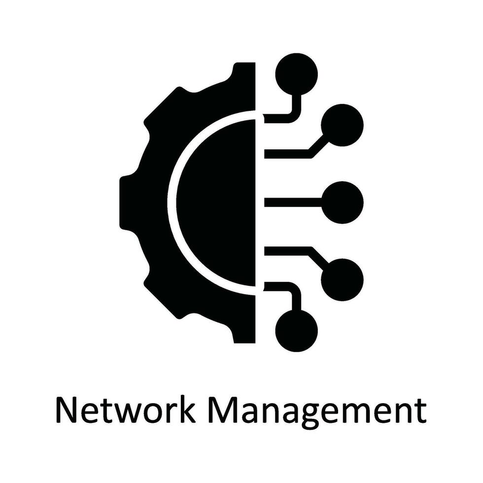 Network Management  Vector Solid  Icon Design illustration. Network and communication Symbol on White background EPS 10 File