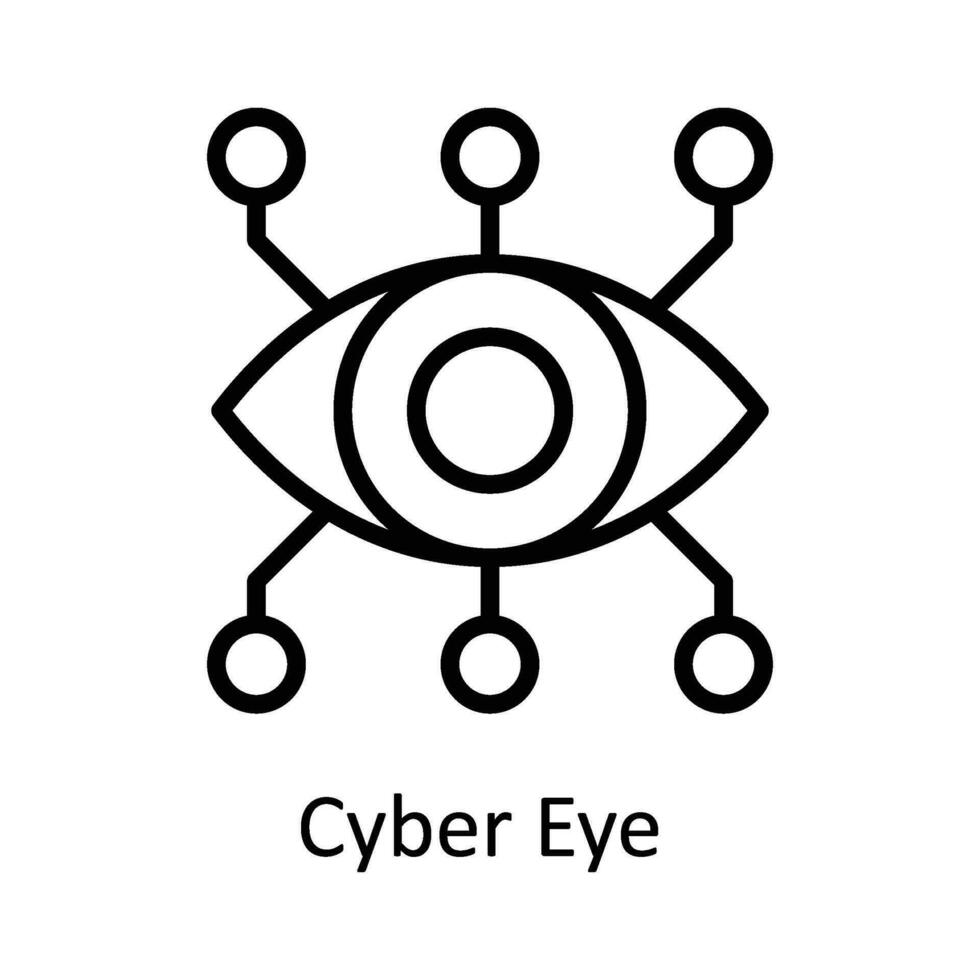 Cyber Eye  Vector    outline  Icon Design illustration. Digital Marketing  Symbol on White background EPS 10 File