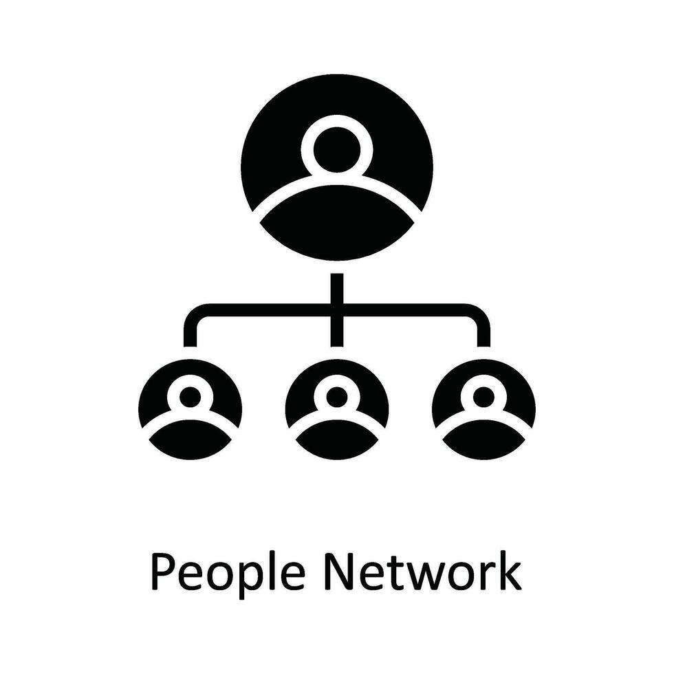 People Network  Vector Solid  Icon Design illustration. Network and communication Symbol on White background EPS 10 File