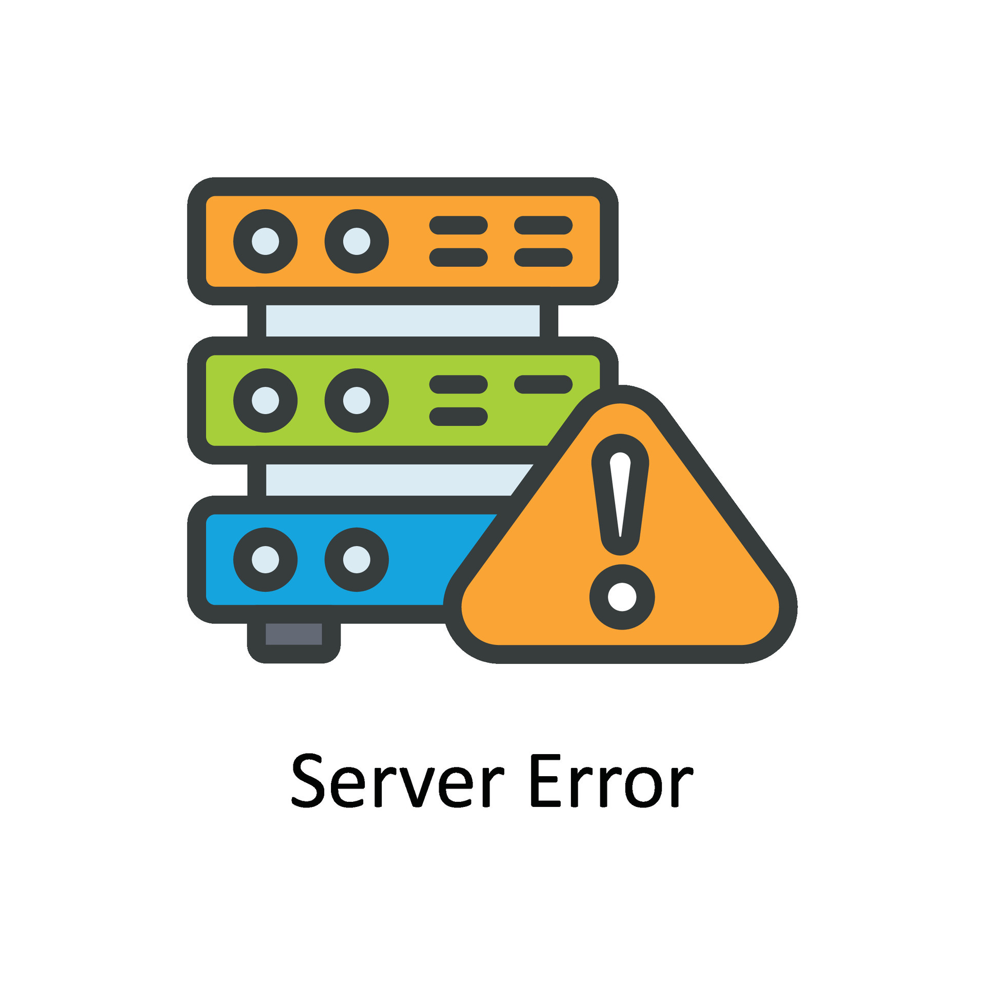 Server Error Vector Fill outline Icon Design illustration. Network and ...