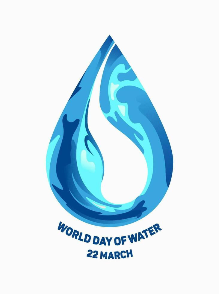 World Day of Water. Ecological concept. Drop, flow. Environment protection. Conservation of the earth s water resources. For flyer, banner, website vector