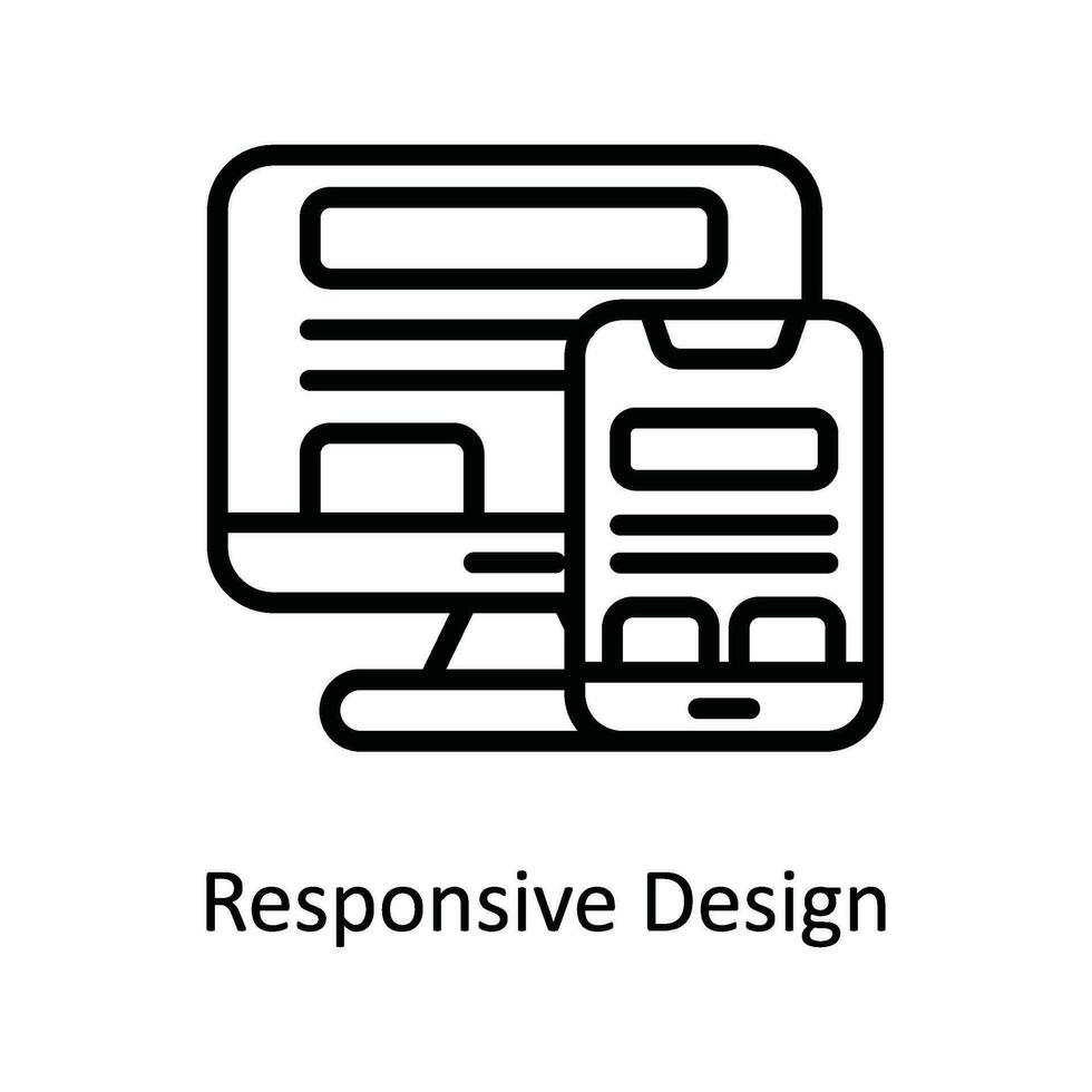 Responsive Design  Vector  outline Icon Design illustration. Network and communication Symbol on White background EPS 10 File