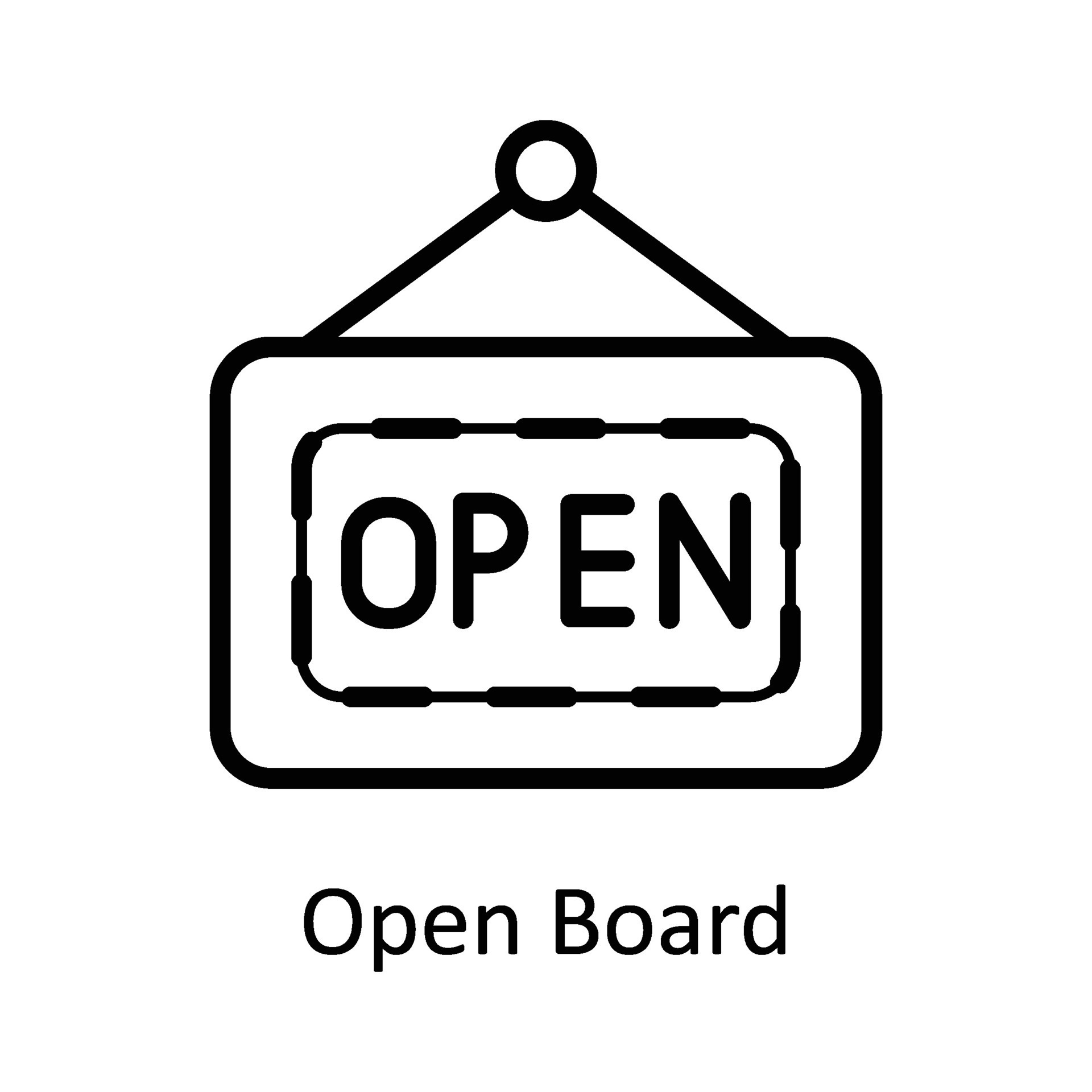 Open Board Vector outline Icon Design illustration. Digital Marketing