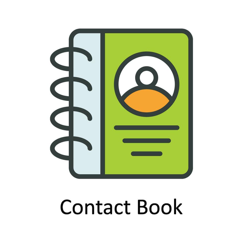 Contact Book Vector   Fill outline  Icon Design illustration. Digital Marketing  Symbol on White background EPS 10 File