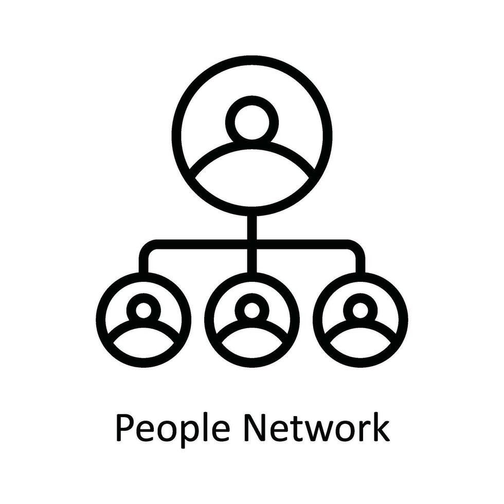 personas red vector contorno icono diseño ilustración. red y comunicación símbolo en blanco antecedentes eps 10 archivo