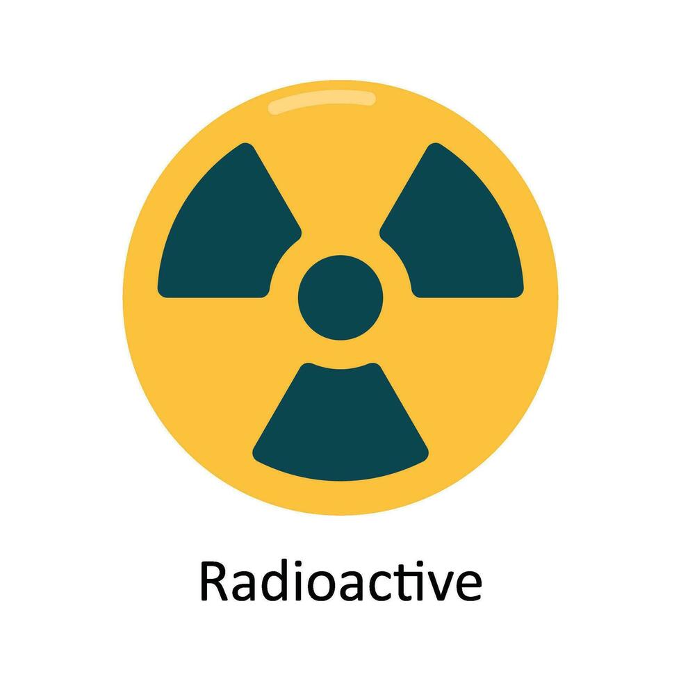 Radioactive Vector Flat Icon Design illustration. Nature and ecology Symbol on White background EPS 10 File