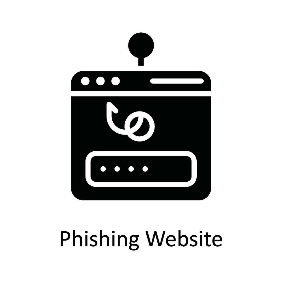 Phishing Website Vector  solid Icon Design illustration. Cyber security  Symbol on White background EPS 10 File