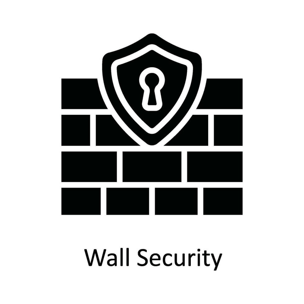 Wall Security Vector  solid Icon Design illustration. Cyber security  Symbol on White background EPS 10 File