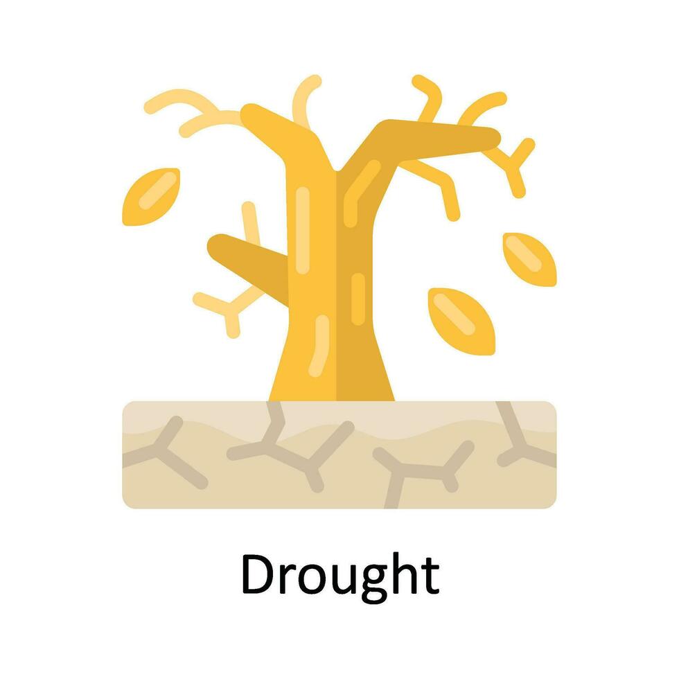 Drought Vector Flat Icon Design illustration. Nature and ecology Symbol on White background EPS 10 File