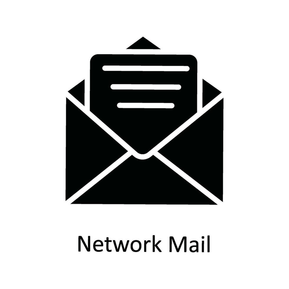 Network Mail  Vector Solid  Icon Design illustration. Network and communication Symbol on White background EPS 10 File