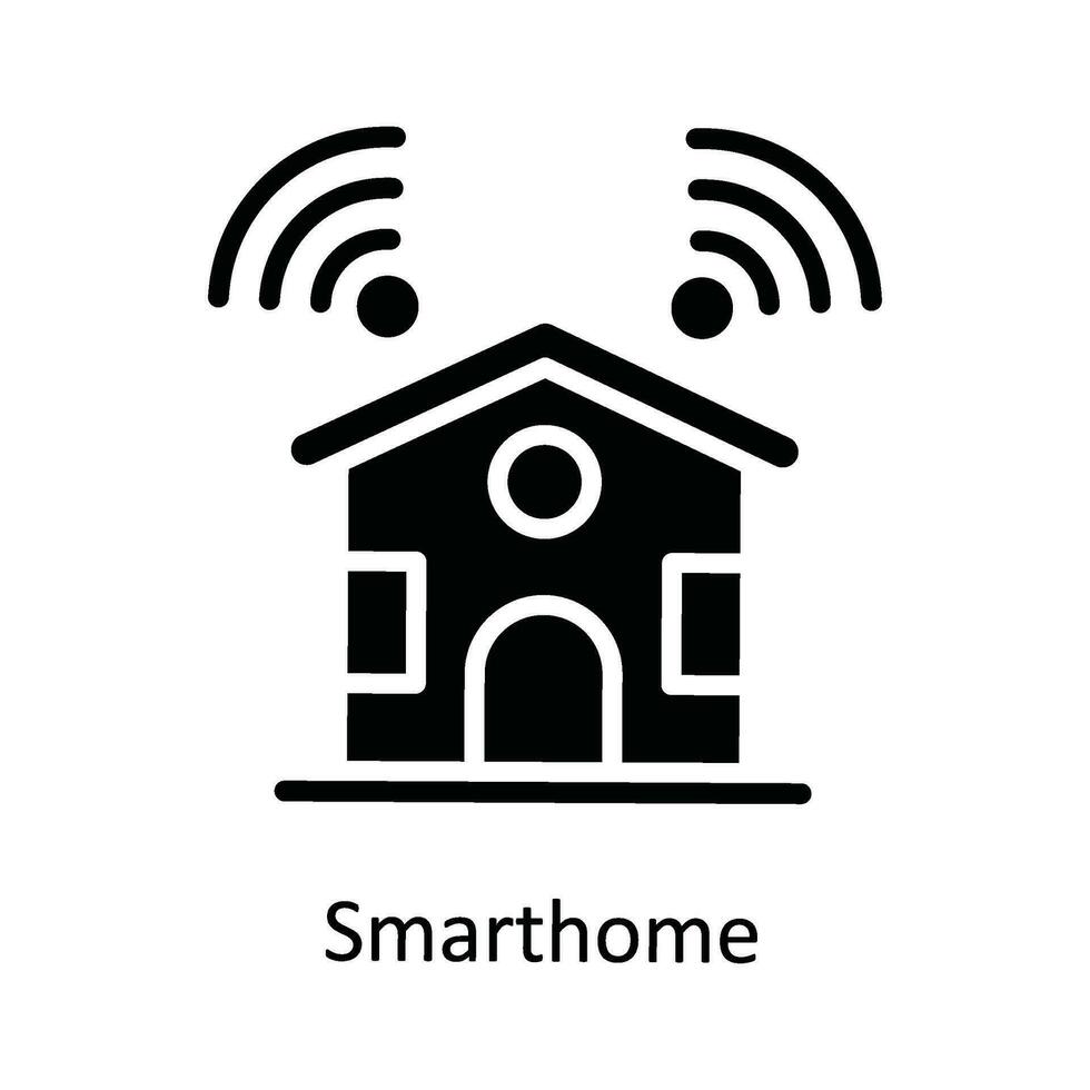 Smart home  Vector Solid  Icon Design illustration. Network and communication Symbol on White background EPS 10 File