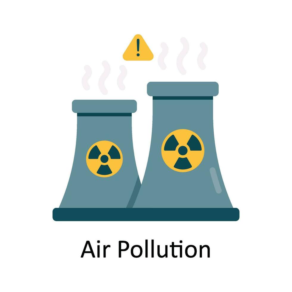 Air Pollution Vector Flat Icon Design illustration. Nature and ecology Symbol on White background EPS 10 File