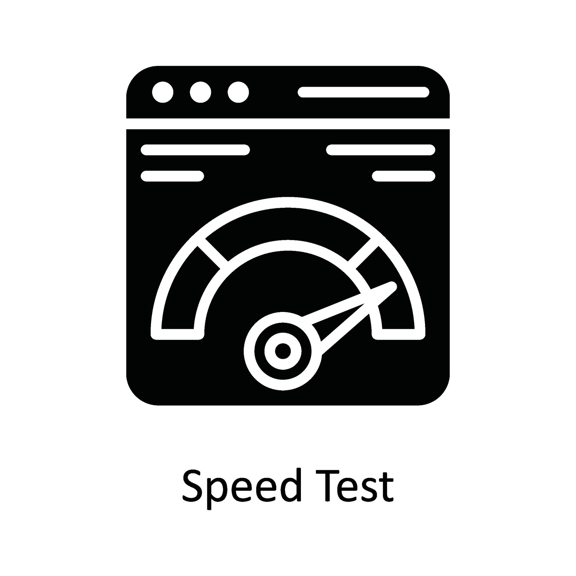 Speed Test Vector Solid Icon Design illustration. Network and
