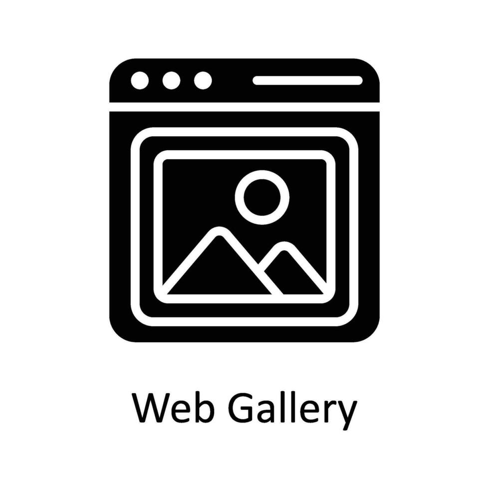 Web Gallery Vector    Solid  Icon Design illustration. Digital Marketing  Symbol on White background EPS 10 File