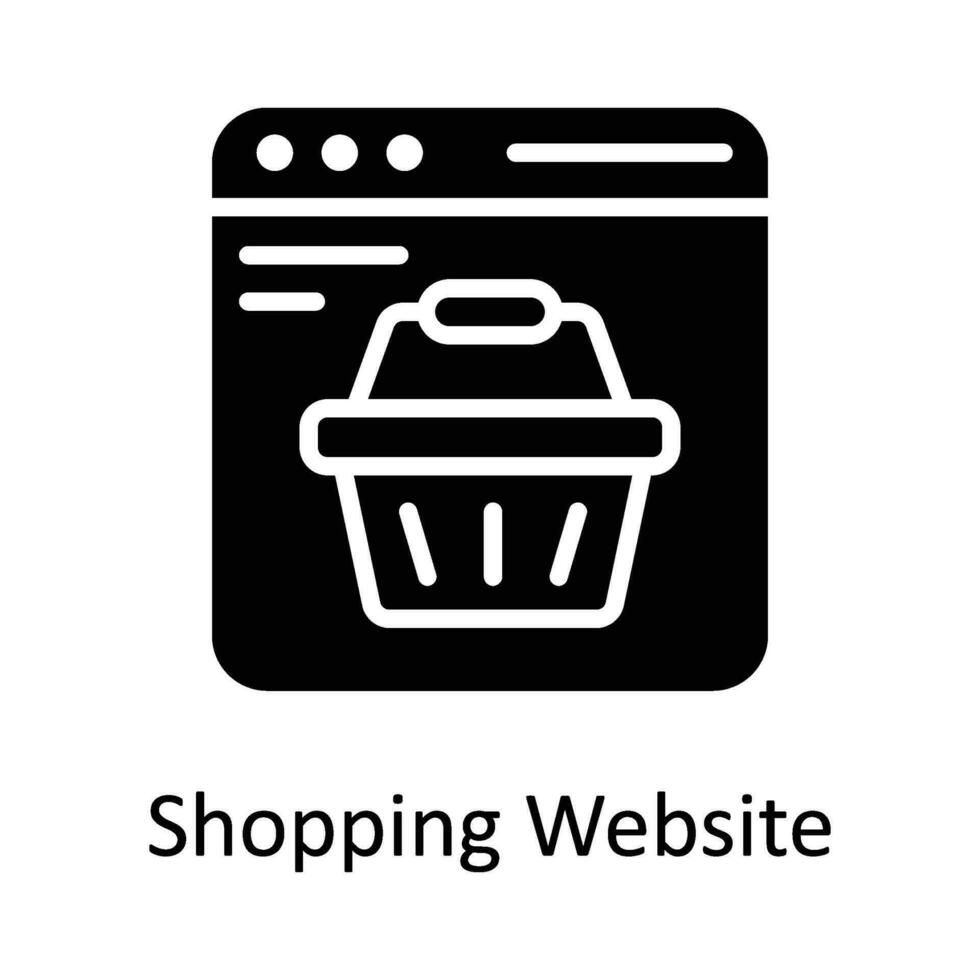 compras sitio web vector sólido icono diseño ilustración. digital márketing símbolo en blanco antecedentes eps 10 archivo