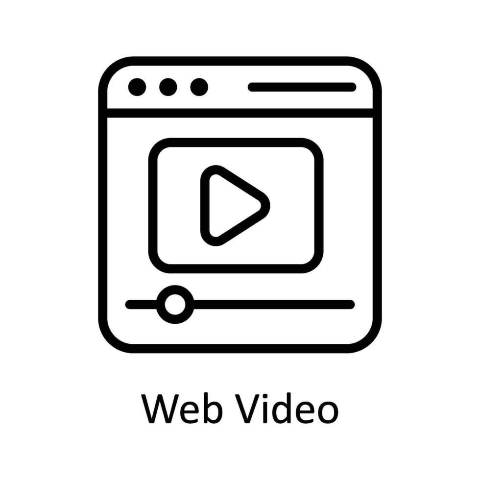 Web Video Vector    outline  Icon Design illustration. Digital Marketing  Symbol on White background EPS 10 File