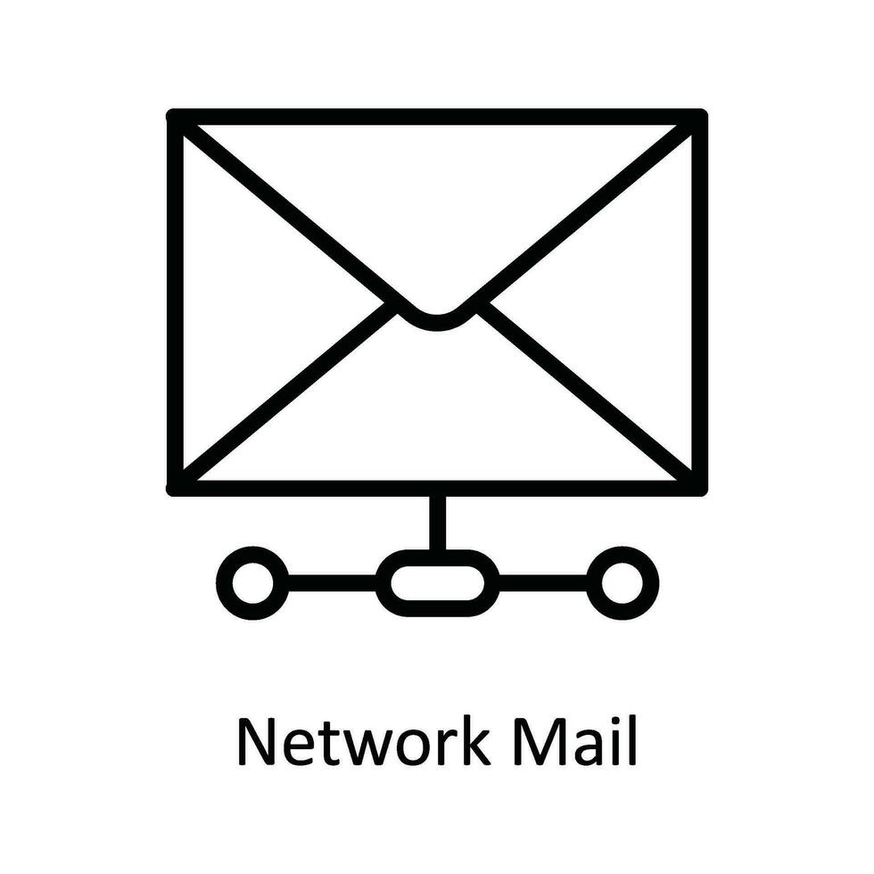 Network Mail  Vector  outline Icon Design illustration. Network and communication Symbol on White background EPS 10 File