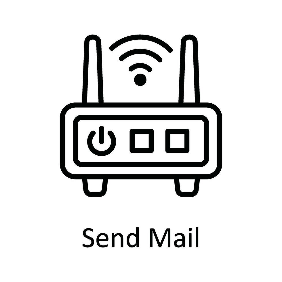 Send Mail Vector  outline Icon Design illustration. Online streaming Symbol on White background EPS 10 File