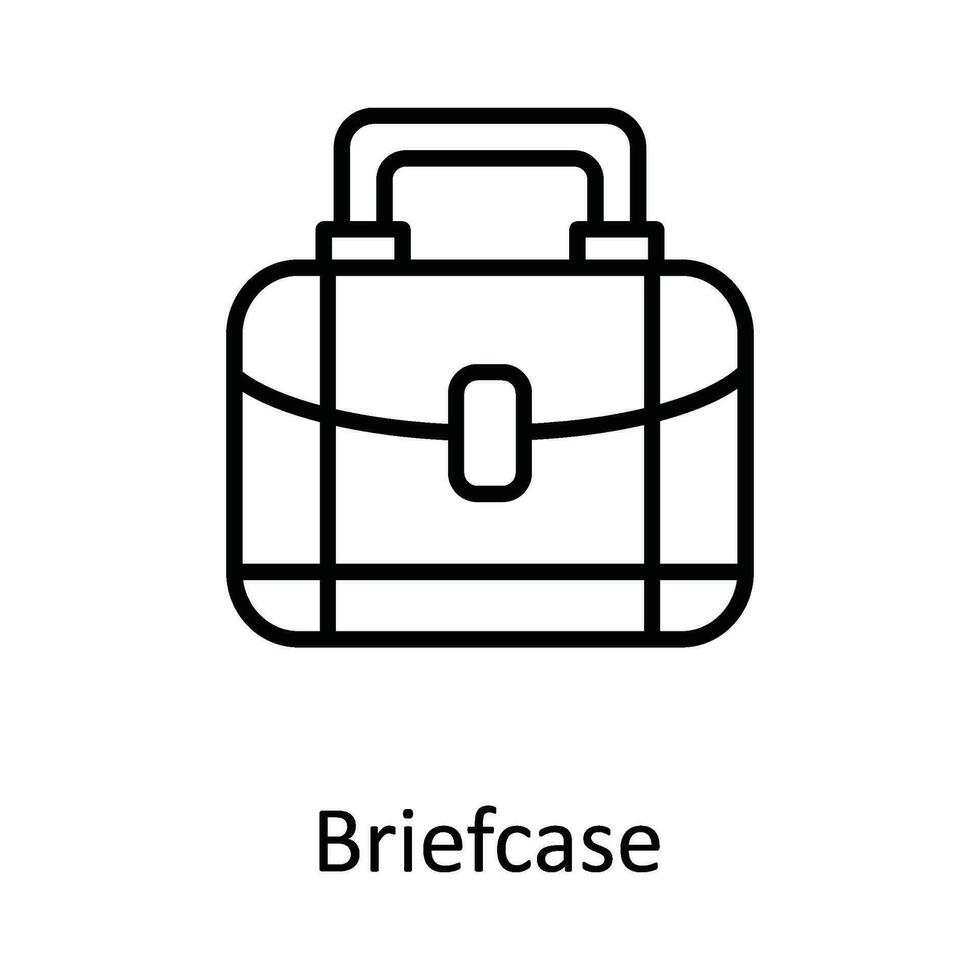 Briefcase Vector outline Icon Design illustration. Education Symbol on White background EPS 10 File