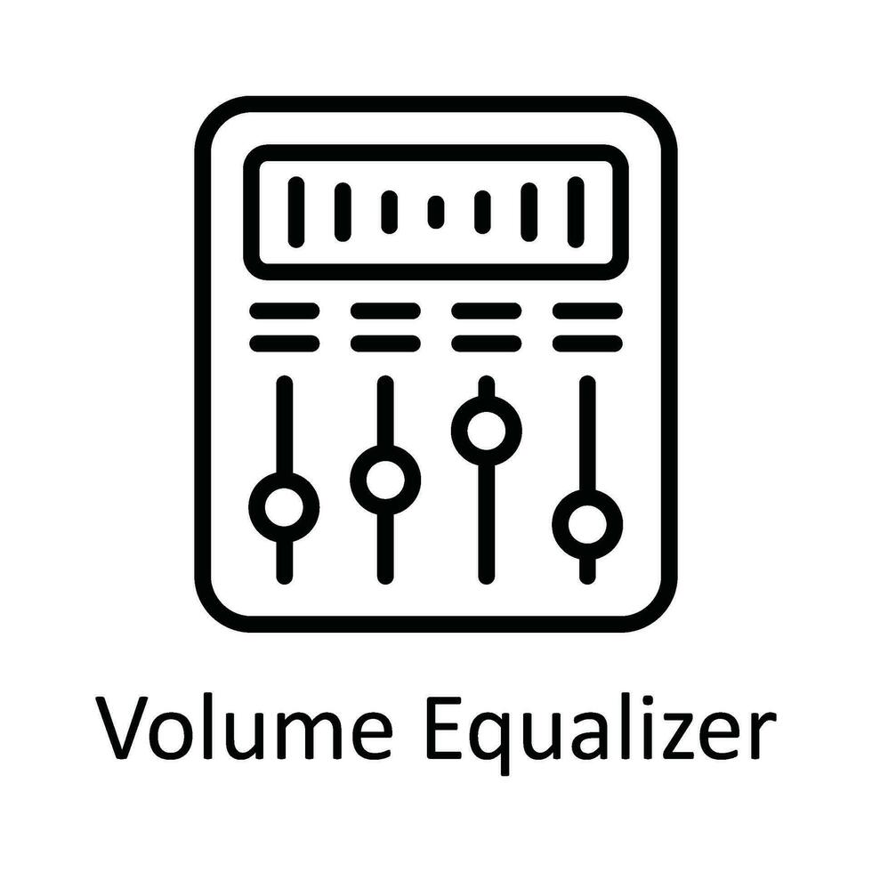 Volume Equalizer Vector   outline Icon Design illustration. Multimedia Symbol on White background EPS 10 File