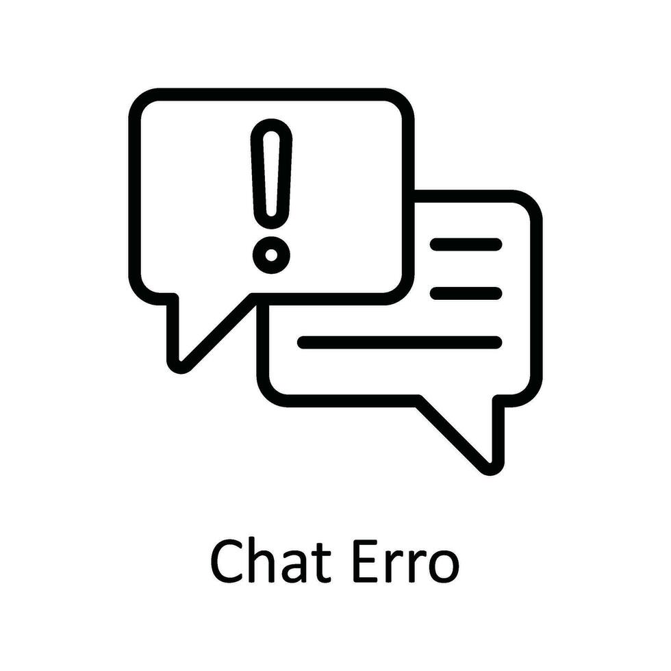 Chat Error Vector  outline Icon Design illustration. User interface Symbol on White background EPS 10 File