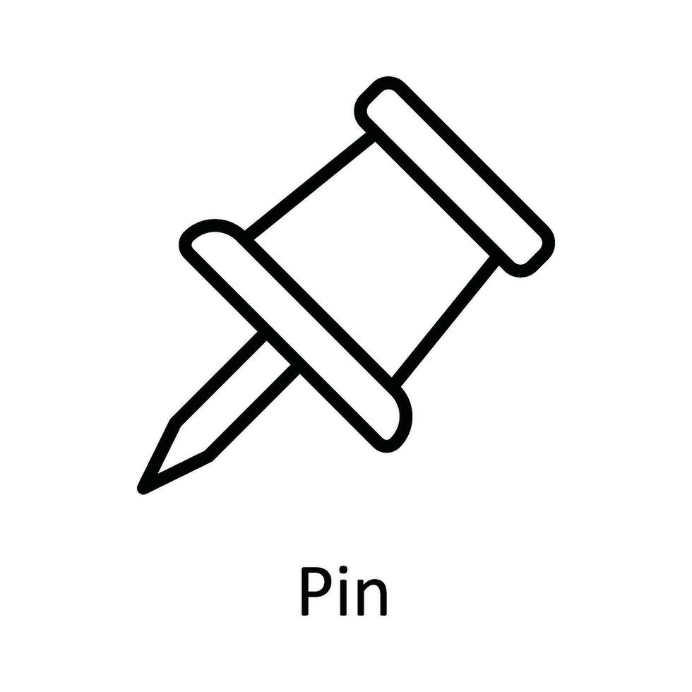 Pin Vector outline Icon Design illustration. Education Symbol on White background EPS 10 File