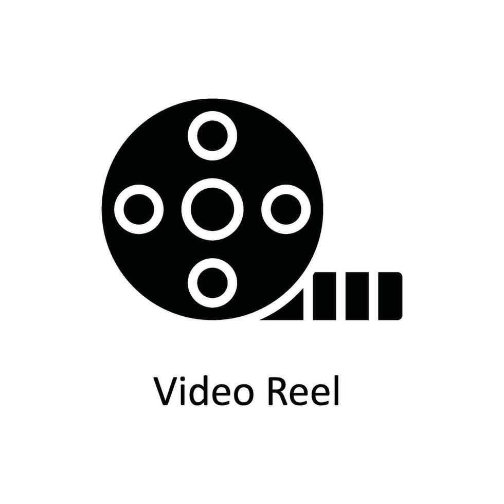 Video Reel Vector   solid Icon Design illustration. Multimedia Symbol on White background EPS 10 File