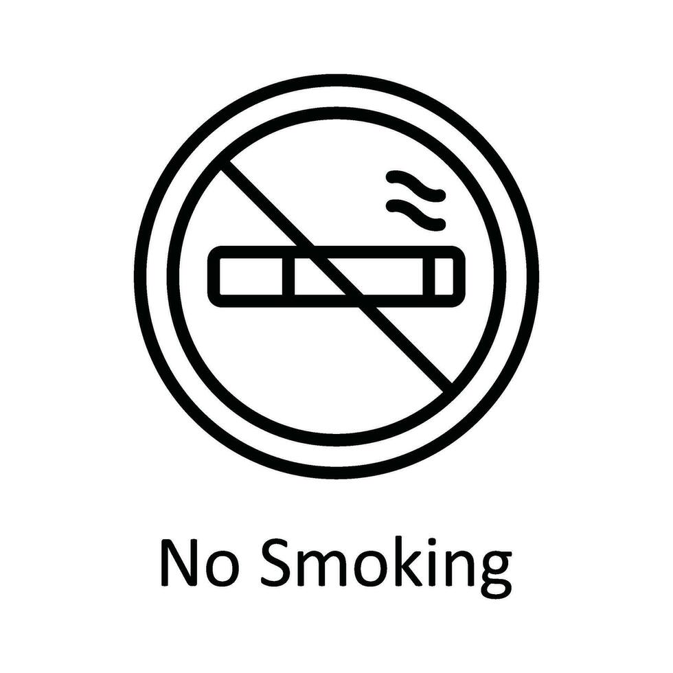 No Smoking Vector  outline Icon Design illustration. Medical and Health Symbol on White background EPS 10 File