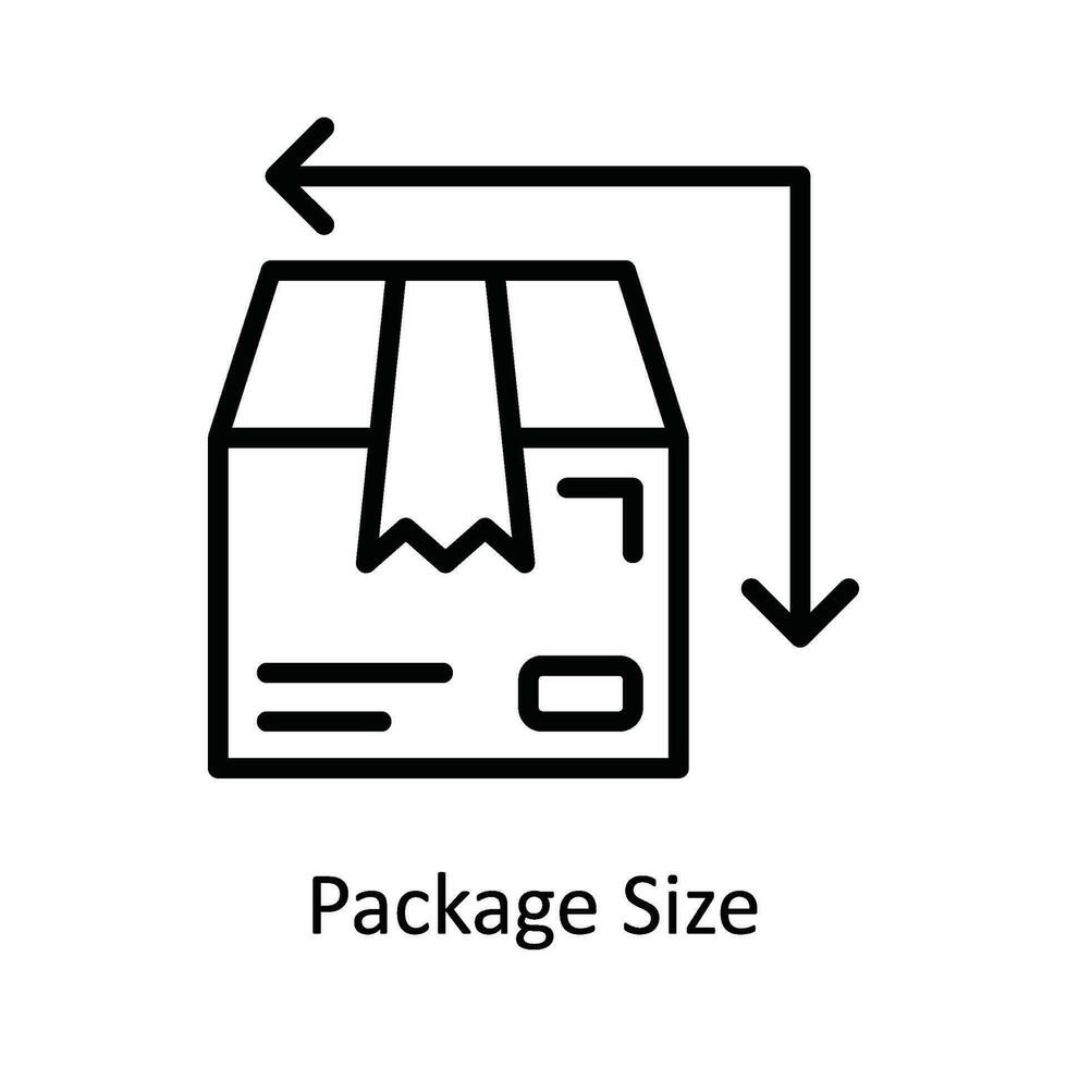 Package Size Vector   outline Icon Design illustration. Shipping and delivery Symbol on White background EPS 10 File