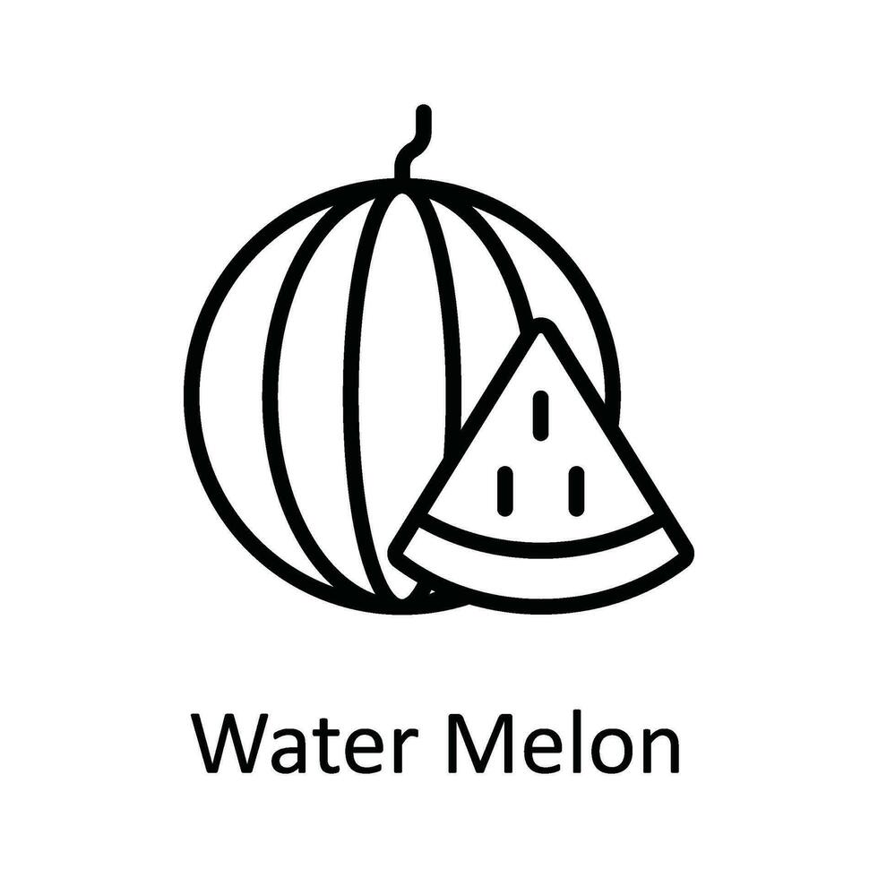 Water melon Vector outline Icon Design illustration. Food and drinks Symbol on White background EPS 10 File