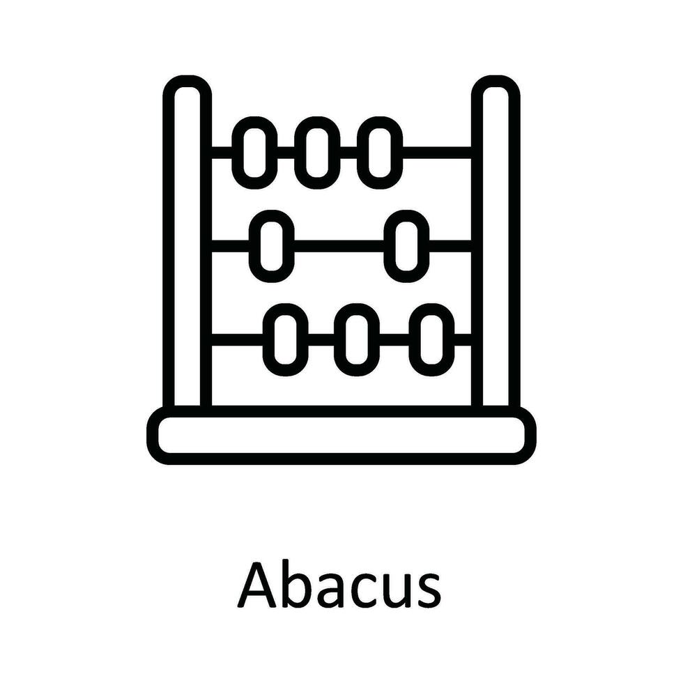 Abacus Vector outline Icon Design illustration. Education Symbol on White background EPS 10 File