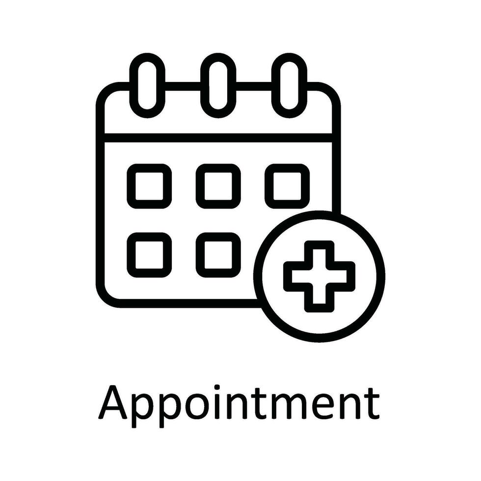 Appointment Vector  outline Icon Design illustration. Medical and Health Symbol on White background EPS 10 File